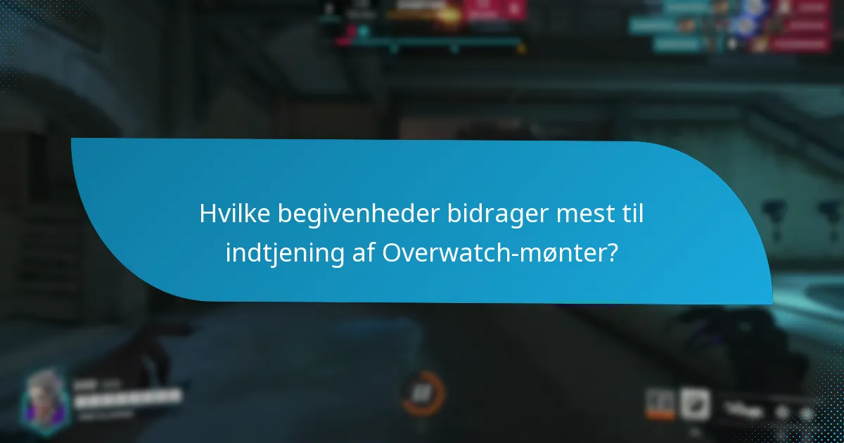 Hvilke begivenheder bidrager mest til indtjening af Overwatch-mønter?